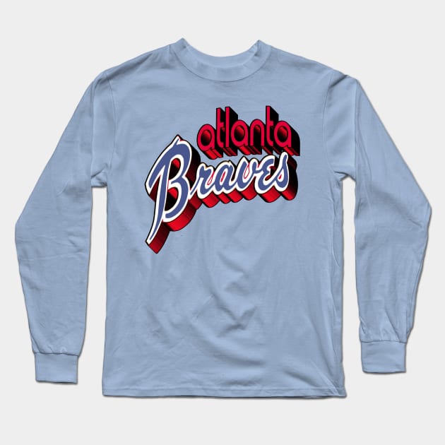 Atlanta Braves 3D - Hank Aaron era 1970s Logo Long Sleeve T-Shirt by RetroZest